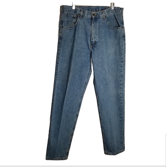 Carhartt Jeans Men's 38 Actual 36x35 Relaxed Fit Blue Denim 100% Cotton - Picture 1 of 8